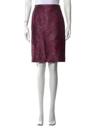 Pre-owned Escada Paisley Print Knee-length Skirt In Purple