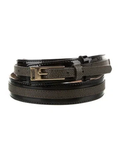 Pre-owned Escada Patent Leather Belt In Black