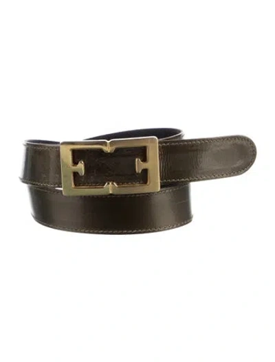 Pre-owned Escada Patent Leather Belt Kit In Green