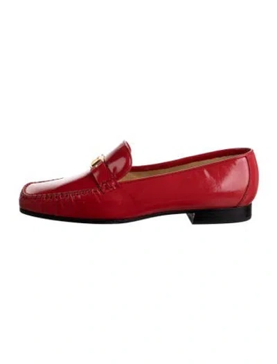 Pre-owned Escada Patent Leather Loafers In Red
