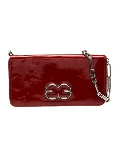 Pre-owned Escada Patent Leather Shoulder Bag In Burgundy