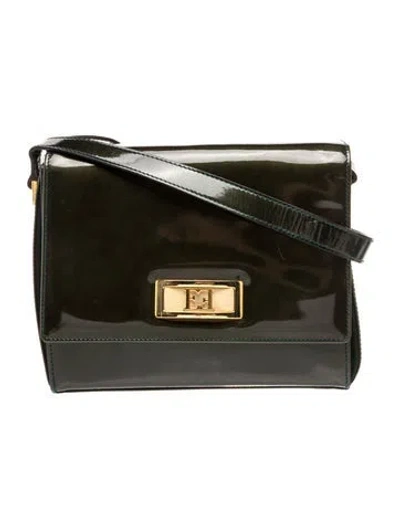 Pre-owned Escada Patent Leather Shoulder Bag In Green