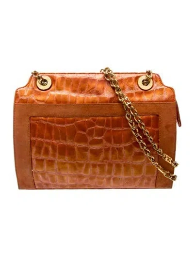 Pre-owned Escada Patent Leather Shoulder Bag In Orange