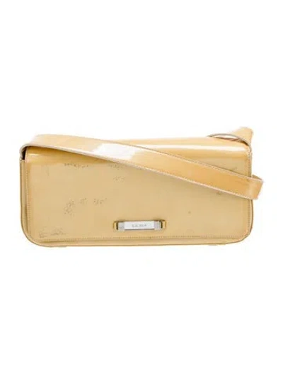 Pre-owned Escada Patent Leather Shoulder Bag In Yellow