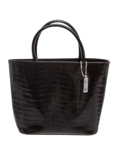 Pre-owned Escada Patent Leather Top Handle Bag In Black