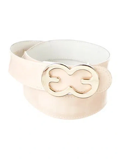 Pre-owned Escada Patent Leather Waist Belt In Neutrals