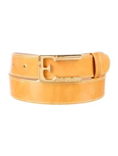 Pre-owned Escada Patent Leather Waist Belt In Orange