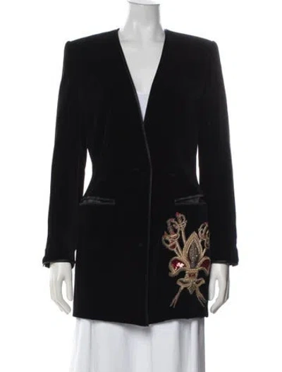 Pre-owned Escada Patterned Blazer In Black