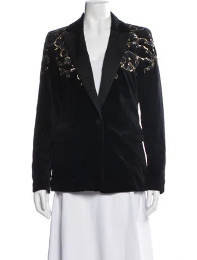 Pre-owned Escada Patterned Blazer In Black
