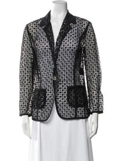 Pre-owned Escada Patterned Blazer In Black