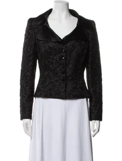 Pre-owned Escada Patterned Blazer In Black