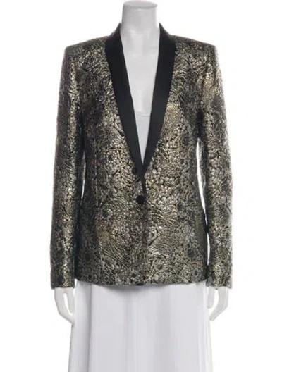 Pre-owned Escada Patterned Blazer In Black/metallic