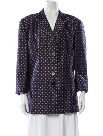 Pre-owned Escada Patterned Blazer In Blue