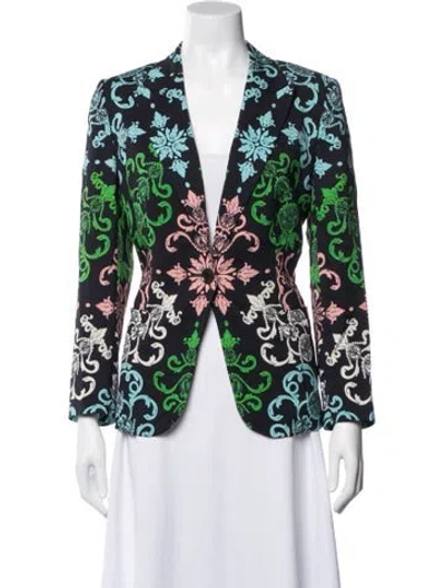Pre-owned Escada Patterned Blazer In Blue