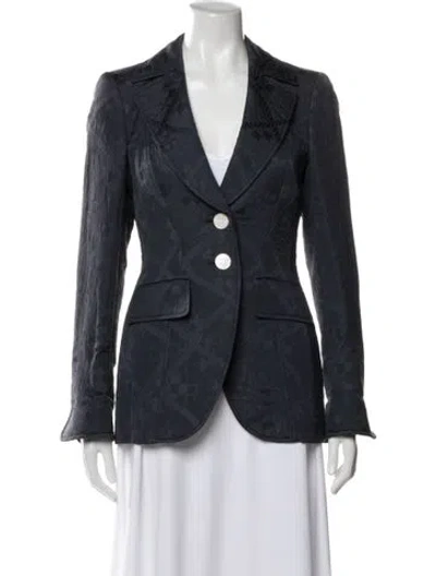 Pre-owned Escada Patterned Blazer In Blue