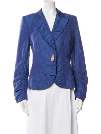 Pre-owned Escada Patterned Blazer In Blue