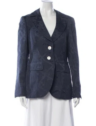 Pre-owned Escada Patterned Blazer In Blue