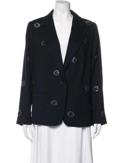 Pre-owned Escada Patterned Blazer In Blue