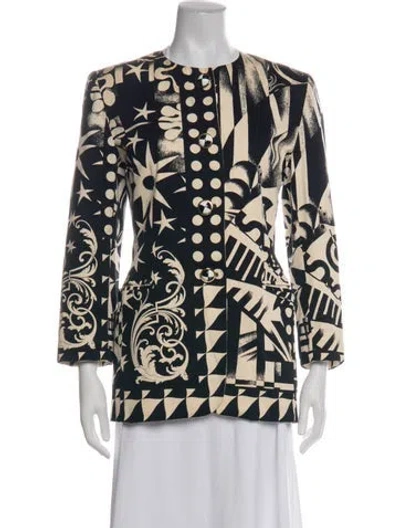 Pre-owned Escada Patterned Blazer In Blue