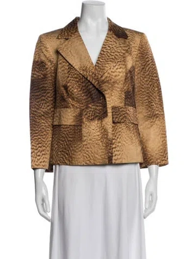 Pre-owned Escada Patterned Blazer In Brown