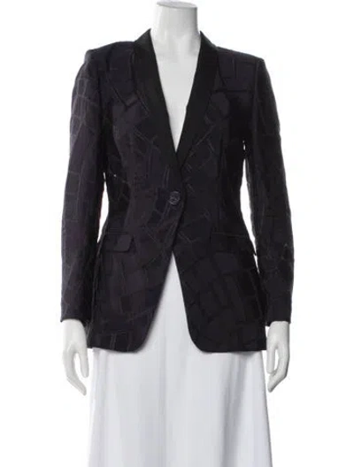 Pre-owned Escada Patterned Blazer In Purple