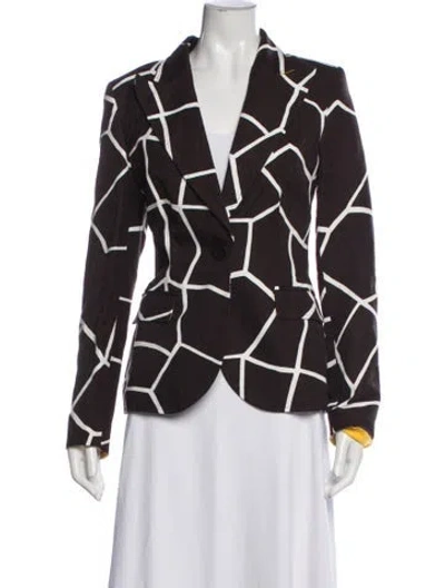 Pre-owned Escada Patterned Blazer W/ Tags In Brown