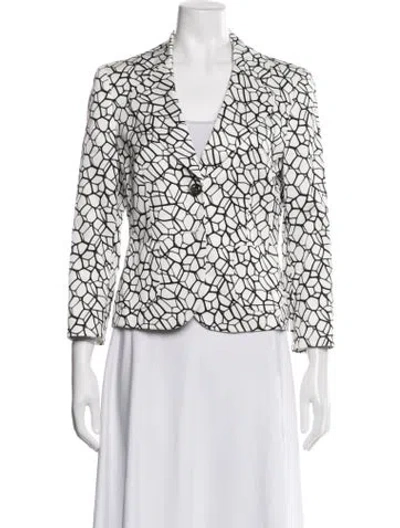 Pre-owned Escada Patterned Blazer In White