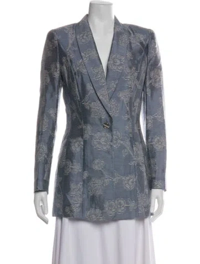 Pre-owned Escada Patterned Blazer In White