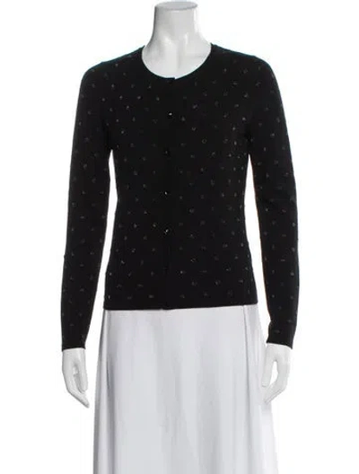 Pre-owned Escada Patterned Crew Neck Sweater In Black/metallic