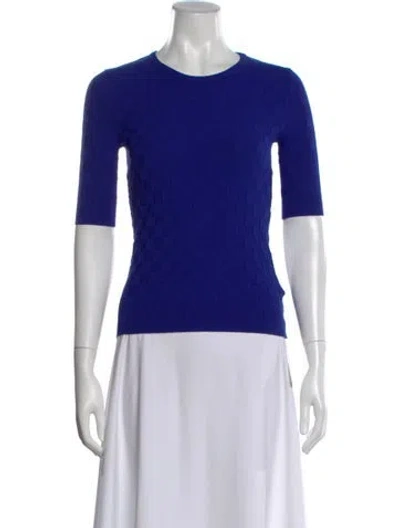 Pre-owned Escada Patterned Crew Neck Sweater In Blue