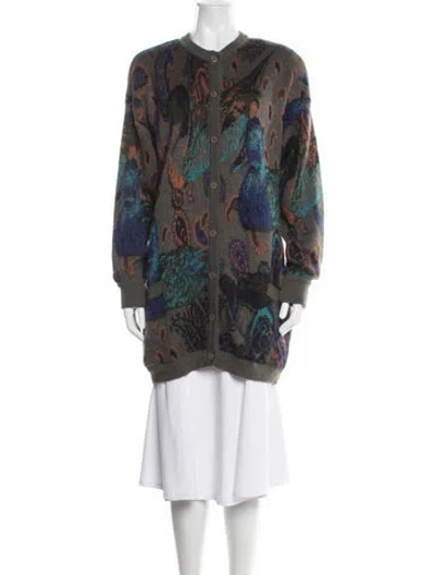 Pre-owned Escada Patterned Crew Neck Sweater In Brown