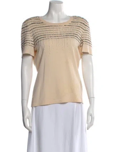 Pre-owned Escada Patterned Crew Neck Sweater In Neutral