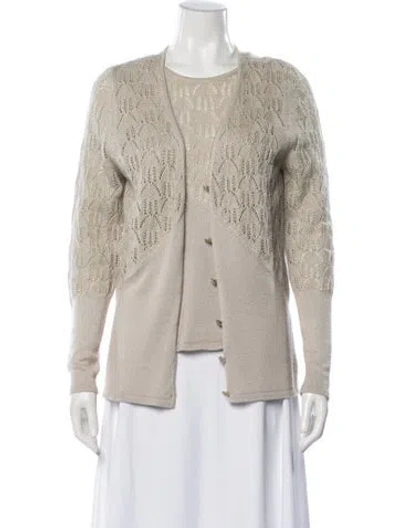 Pre-owned Escada Patterned Crew Neck Sweater In Neutrals