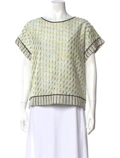 Pre-owned Escada Patterned Crew Neck Top