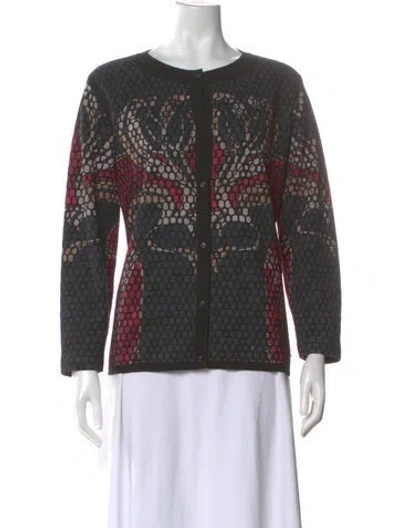 Pre-owned Escada Patterned Crew Neck Top In Multi