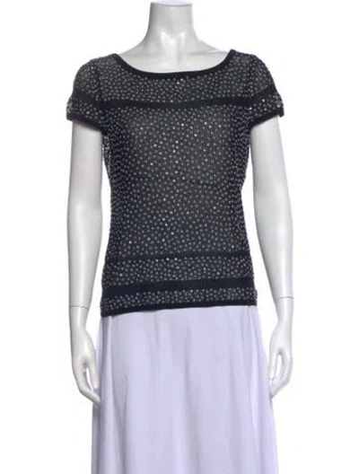 Pre-owned Escada Patterned Crew Neck Top In Multi
