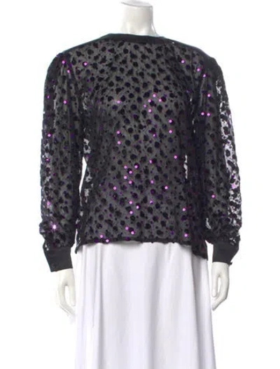 Pre-owned Escada Patterned Crew Neck Top In Multicolor