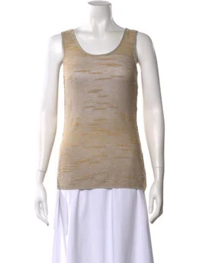 Pre-owned Escada Patterned Crew Neck Top In Neutral