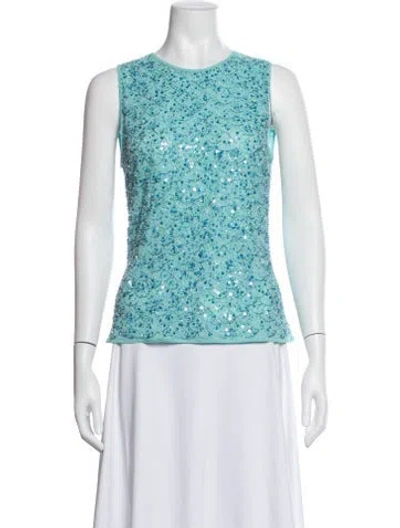 Pre-owned Escada Patterned Crew Neck Top W/ Tags In Multi