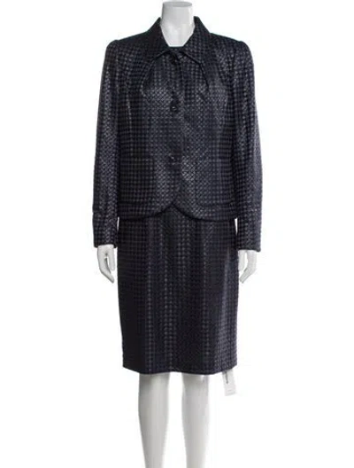 Pre-owned Escada Patterned Dress Set In Blue