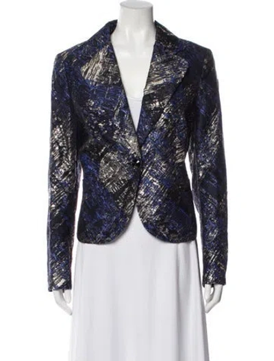 Pre-owned Escada Patterned Evening Jacket In Blue