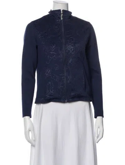 Pre-owned Escada Patterned Jacket In Blue