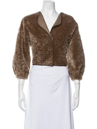 Pre-owned Escada Patterned Jacket In Brown