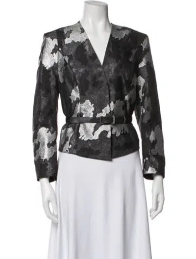 Pre-owned Escada Patterned Jacket In Grey