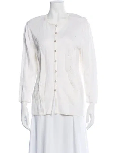 Pre-owned Escada Patterned Jacket In Neutral