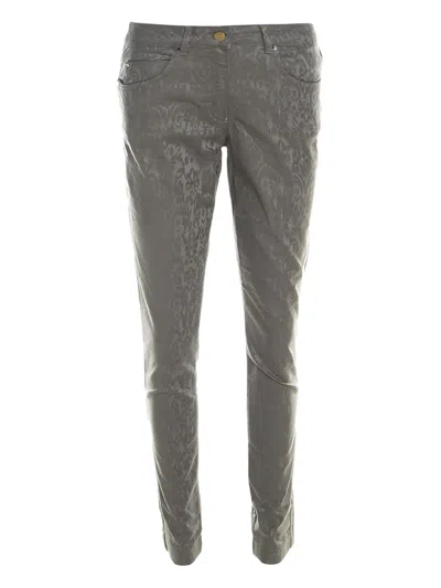 Pre-owned Escada Patterned Jeans In Grey