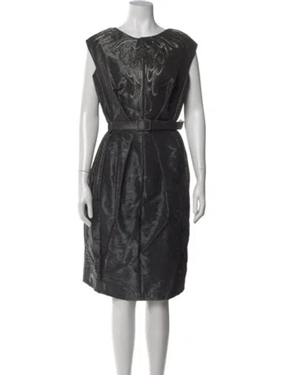 Pre-owned Escada Patterned Knee-length Dress In Black