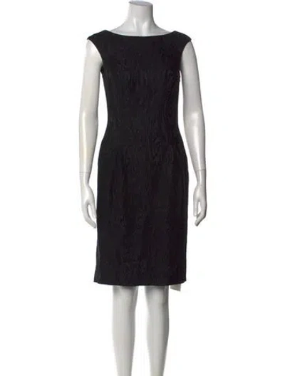 Pre-owned Escada Patterned Knee-length Dress In Black