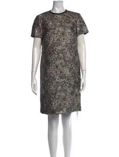 Pre-owned Escada Patterned Knee-length Dress In Gold