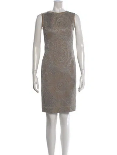 Pre-owned Escada Patterned Knee-length Dress In Neutral